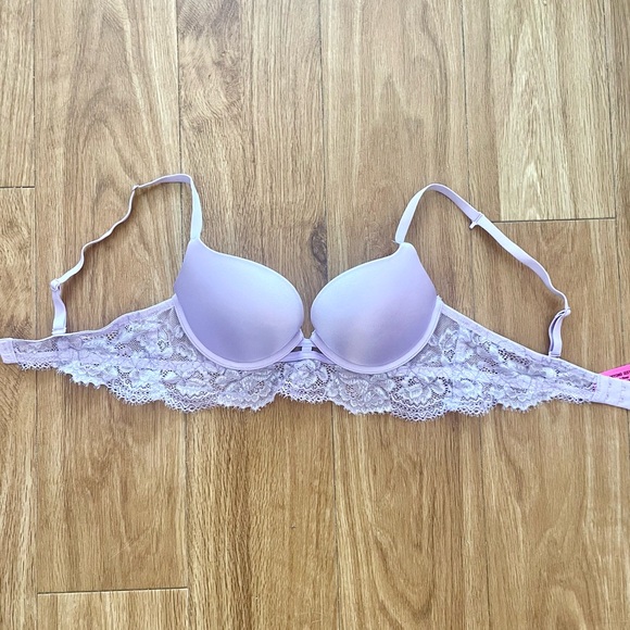 Satin Lavender Push-up Bra - Picture 2 of 6